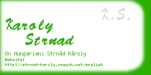 karoly strnad business card